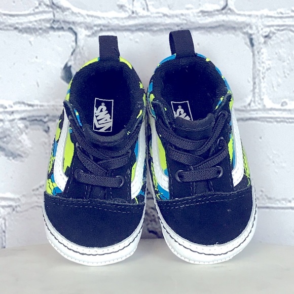 Vans Off The Wall Baby Infant Slip-On Baby Skater Multicolor Camo Shark Shoes 4 - Picture 4 of 11